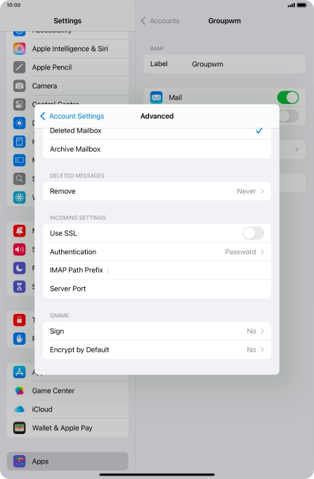 Press the indicator next to 