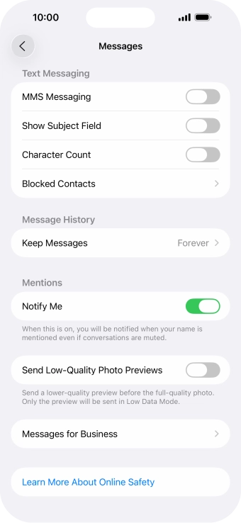 Press the indicator next to 