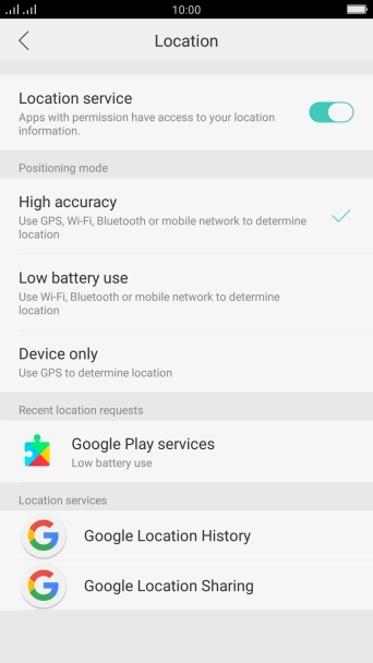 If you select High accuracy, your phone can find your exact position using the GPS satellites, the mobile network and nearby Wi-Fi networks. Satellite-based GPS requires a clear view of the sky.