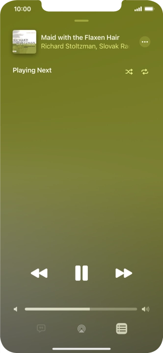 Press the shuffle icon to turn the function on or off.