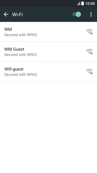 Press the required Wi-Fi network.