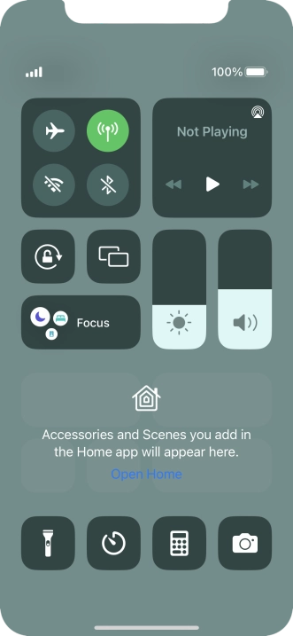 Press the flight mode icon to turn the function on or off.