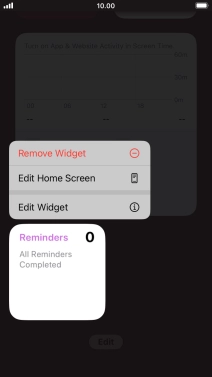 Press Remove Widget.