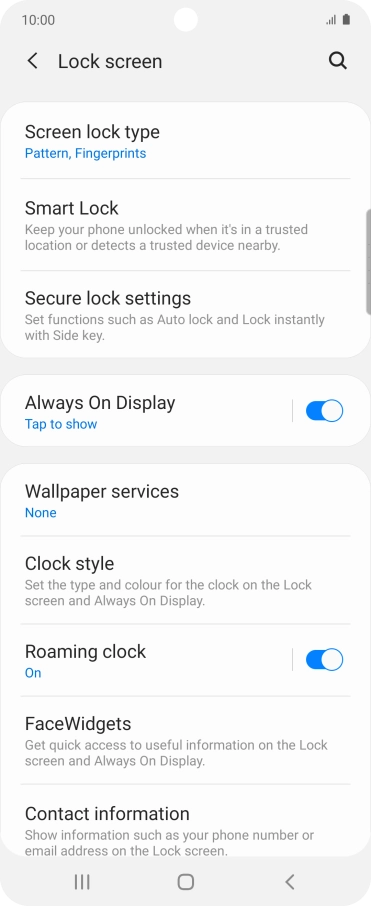 Press Screen lock type and key in the additional phone lock code you created earlier.