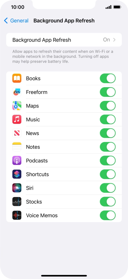 Press Background App Refresh.