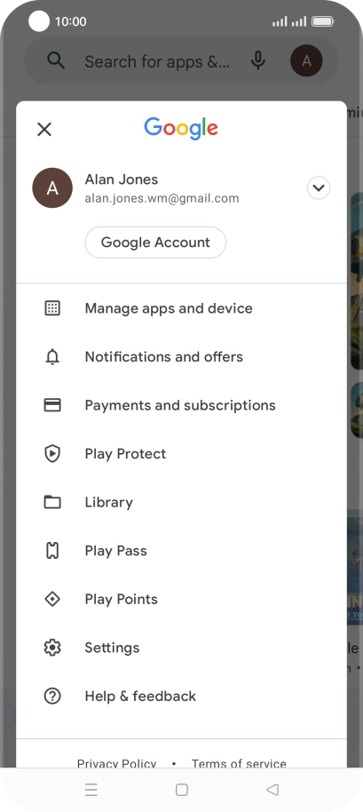 Press Manage apps and device.