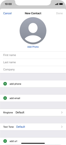Press First name and key in the first name.