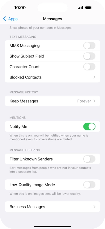 Press the indicator next to 