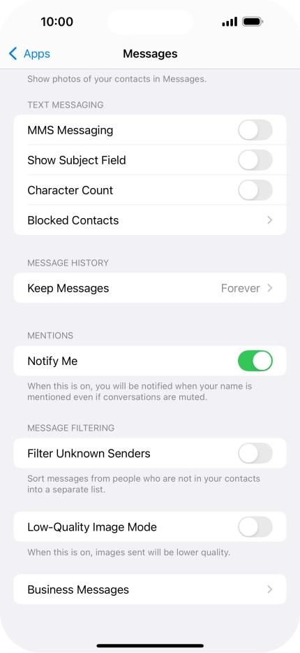 Press the indicator next to 