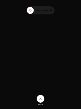 Press and drag the power off icon right.