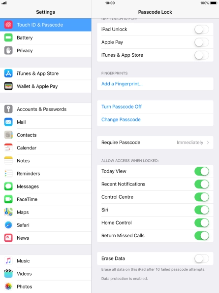 Press the indicator next to 