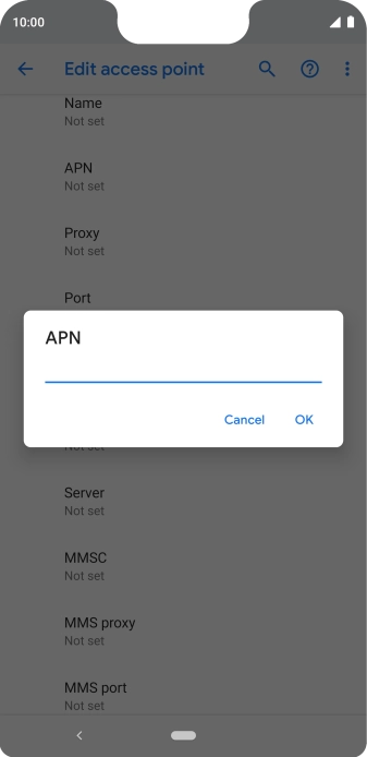 Key in live.vodafone.com and press OK.