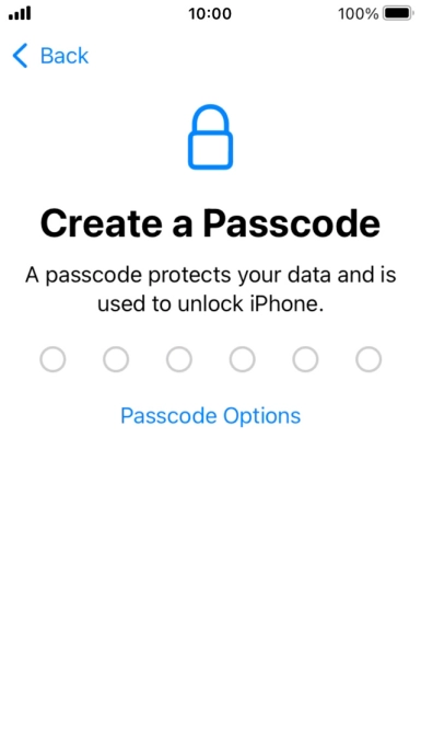 Press Passcode Options.