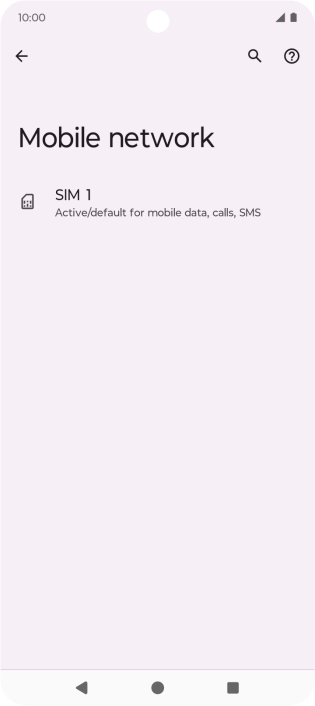 Press the name of the SIM.