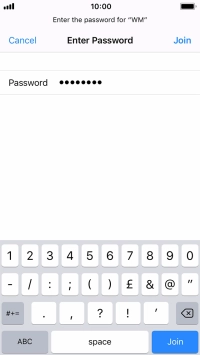 Key in the password for the Wi-Fi network and press Join.