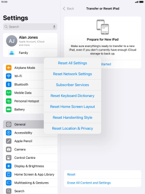 Press Reset All Settings. Press Reset All Settings.