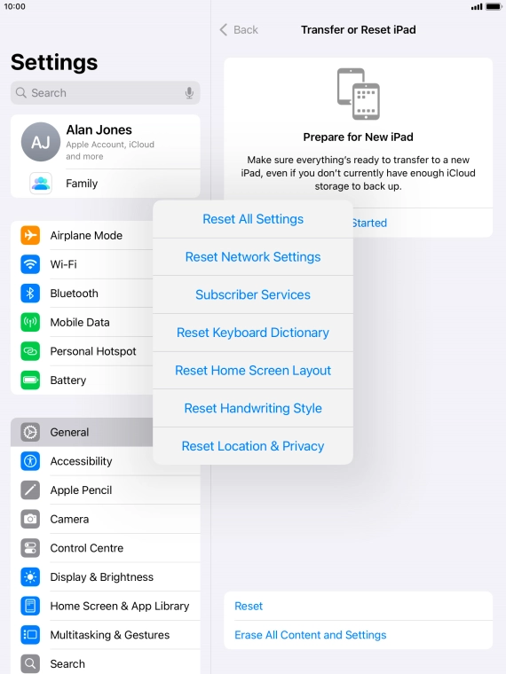 Press Reset All Settings. Press Reset All Settings.