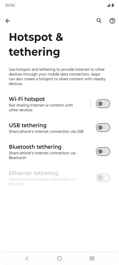 Press Wi-Fi hotspot.