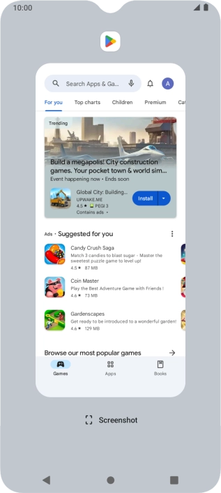 To end one running application, slide your finger upwards on the required application.