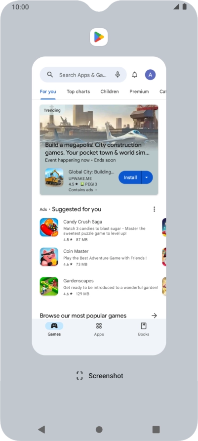 To end one running application, slide your finger upwards on the required application.