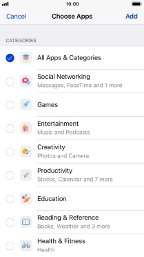 Press the required categories.