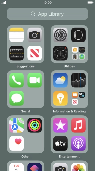 Press the required app.