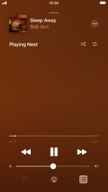 Press the shuffle icon to turn the function on or off.