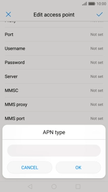 Key in default and press OK.