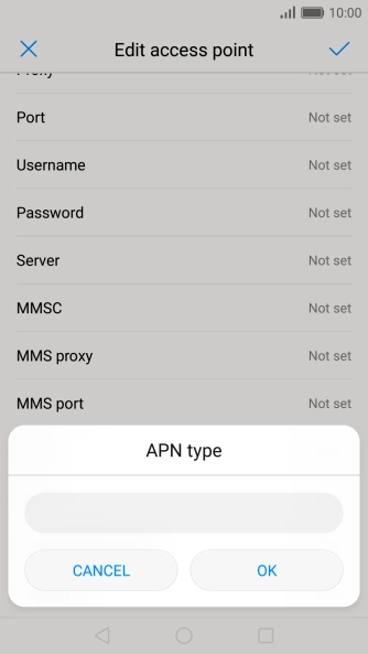 Key in default and press OK.