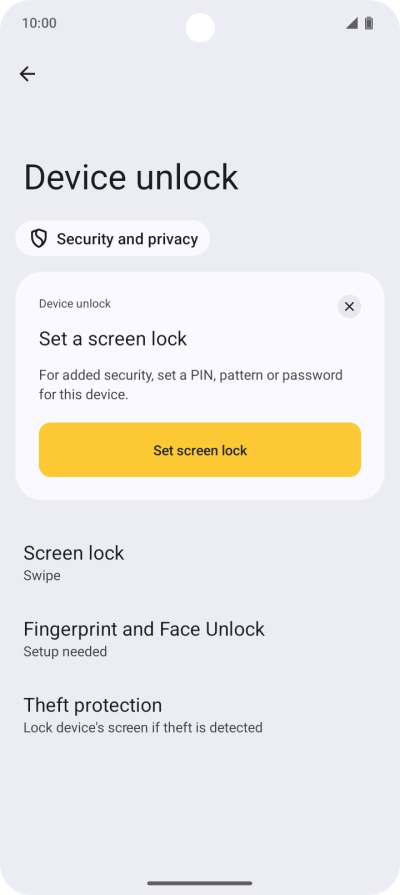Press Fingerprint and Face Unlock. Press Fingerprint and Face Unlock.