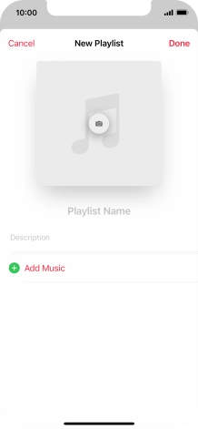 Press the text input field and key in a name for the playlist.