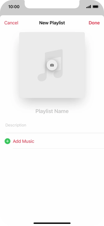 Press the text input field and key in a name for the playlist.