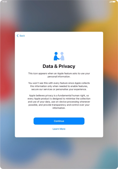 Press Continue. Press Continue.