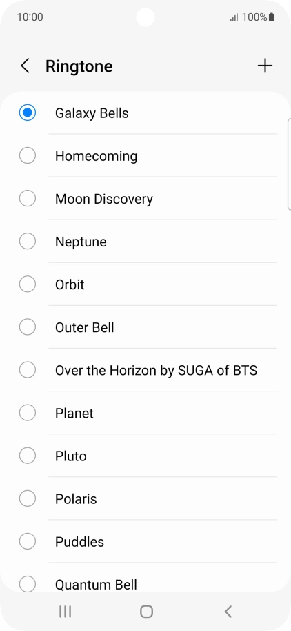 Press the add ring tone icon.