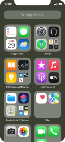 Press the required app.