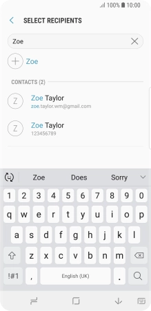 Press the required contact.