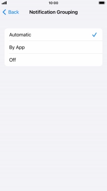 Press the required setting.