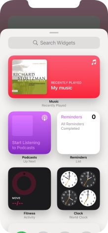 Press the required widget.