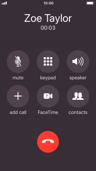Press the end call icon to end the call.