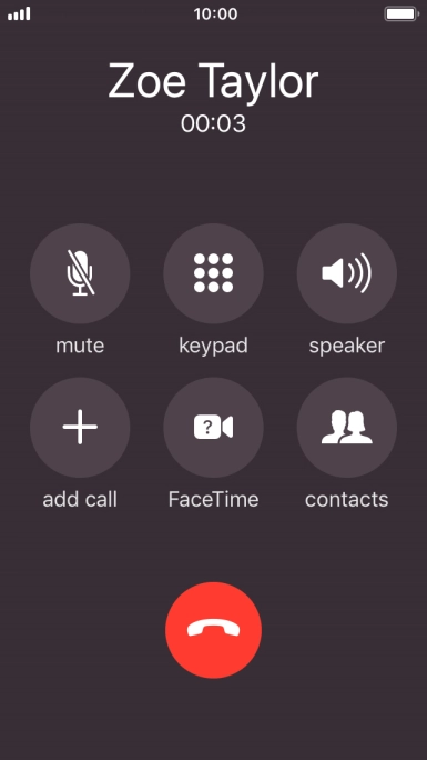 Press the end call icon to end the call.