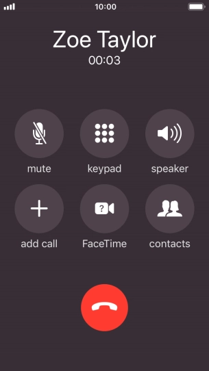 Press the end call icon to end the call. Press the end call icon to end the call.