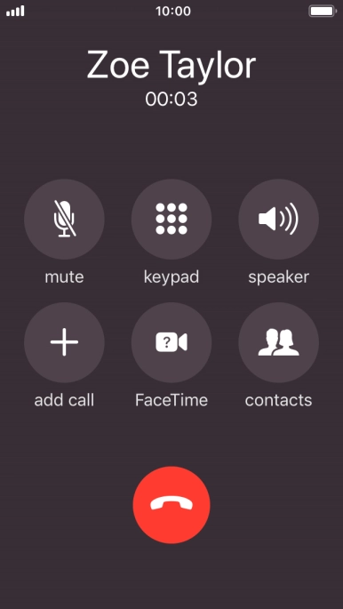 Press the end call icon to end the call. Press the end call icon to end the call.