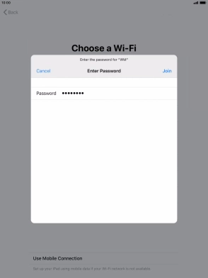 Key in the password for the Wi-Fi network and press Join. Key in the password for the Wi-Fi network and press Join.