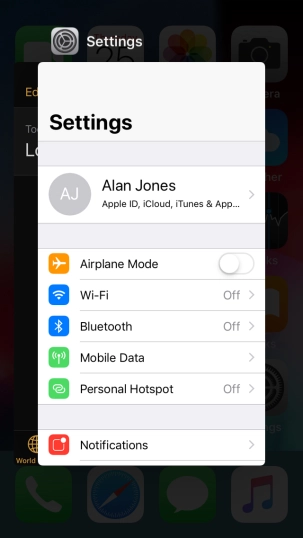 Slide upwards on the required application to end it.