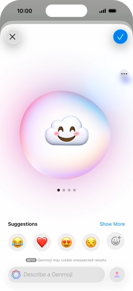 Slide your finger right or left on the screen to see the generated results. Slide your finger right or left on the screen to see the generated results.