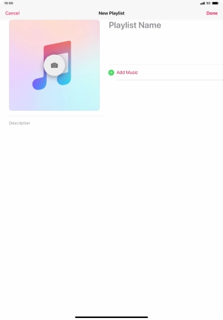 Press the text input field and key in a name for the playlist.