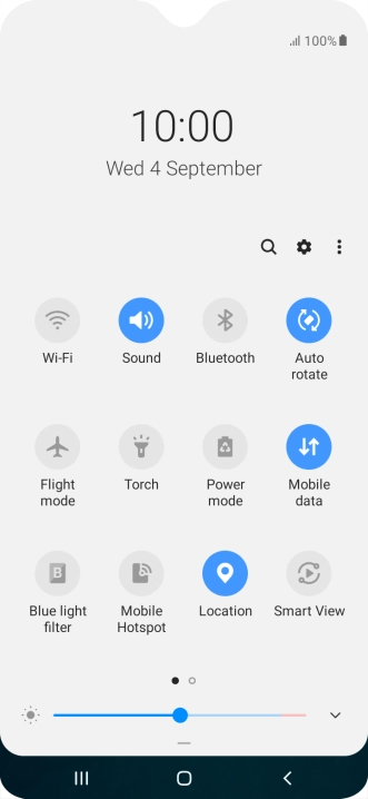 Press the settings icon.