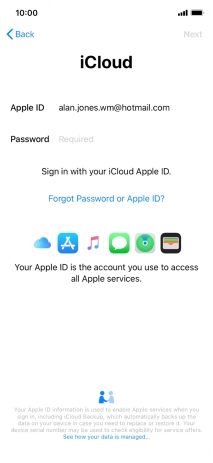 Press the field next to 