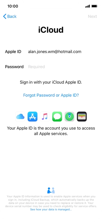 Press the field next to 