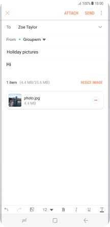 Press SEND when you've finished your email message.